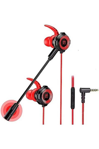 Faster G900 Wired Gaming Earphones - Noise Cancelling, Stereo Bass, Detachable HD Mic, Volume Contro