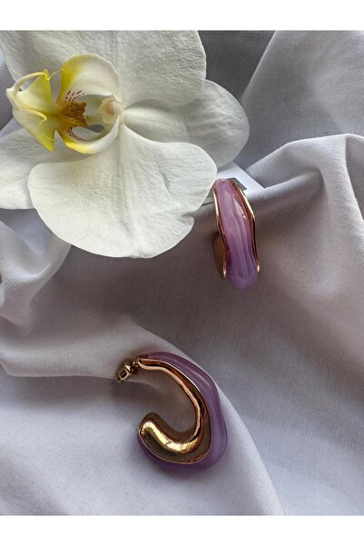 RİSE Lila halka küpe