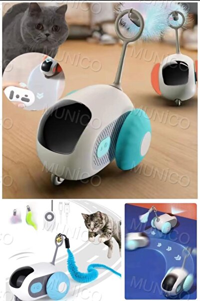 Munico Akıllı Kedi Oyuncak 2 Mod Otomatik Hareketli Uzaktan Kumandalı Oyuncak...