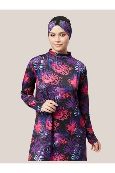 Fitsauna Πλήρως κλειστό απωθητικό νερού Quick Dry Hijab Μαγιό Σετ Hawaii Model 1011