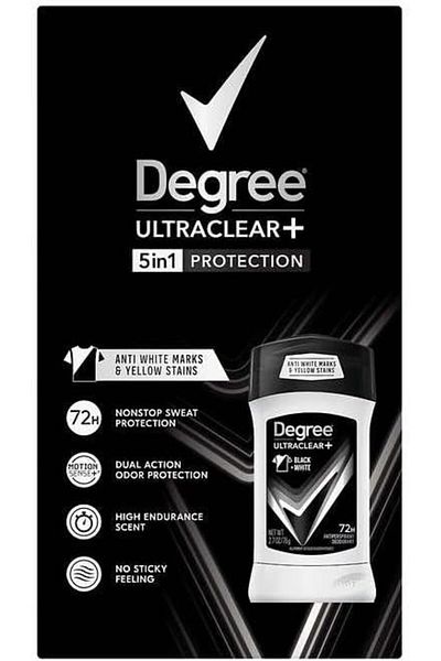 Degree Men UltraClear+ Antiperspirant Deodorant, Black & White, 2.7 Oz, 5 Count