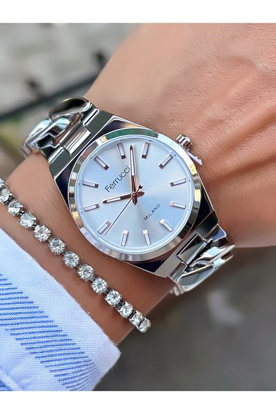 Ferrucci Steel Chain ​​Cord Women's Watch 3 Atm Waterproof 2 Years Mechanism Warranty