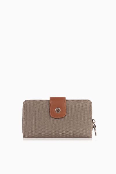 CENGİZ PAKEL Cengiz Pakel Medium Size Women's Wallet with Snap Detail – 65298L - Platinum/Tan