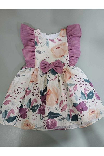 VİYOLİNA Frill Linen Dress