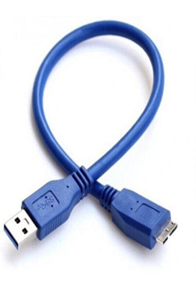 Vwin USB 3.0 Taşınabilir HDD Harddisk Hard Disk Kablosu / 30 Cm Mavi / Micro USB -B / Hızlı Veri Aktarımı