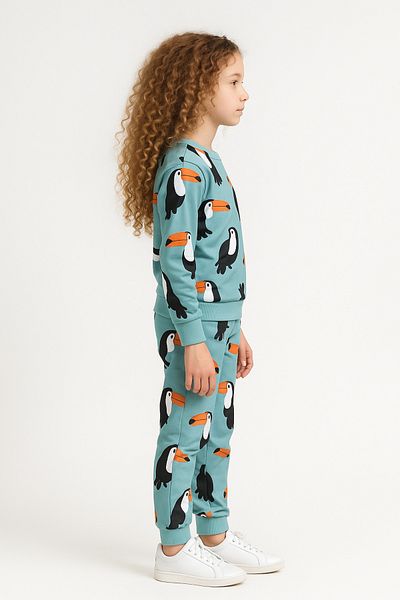 Fox Moda Penguven Printed Girl's Seasonal Bottom Top Set