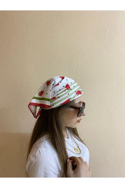 sema aksesuar Fruit Watermelon Patterned Bandana - Summer Hair Accessory - Scarf - Gift