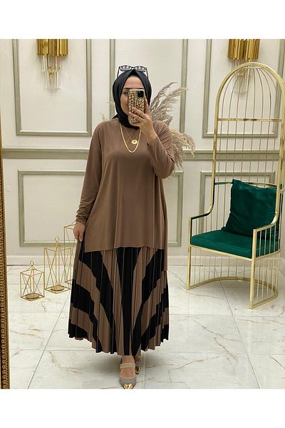 NİSUM MODA Σετ με μοτίβο με άμμο