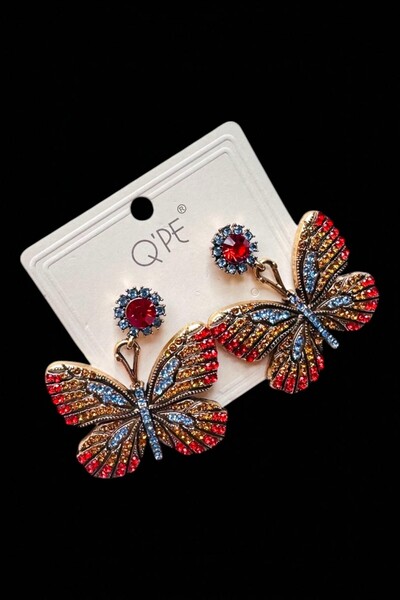 PETEK AKSESUAR TAŞLI KELEBEK KÜPE