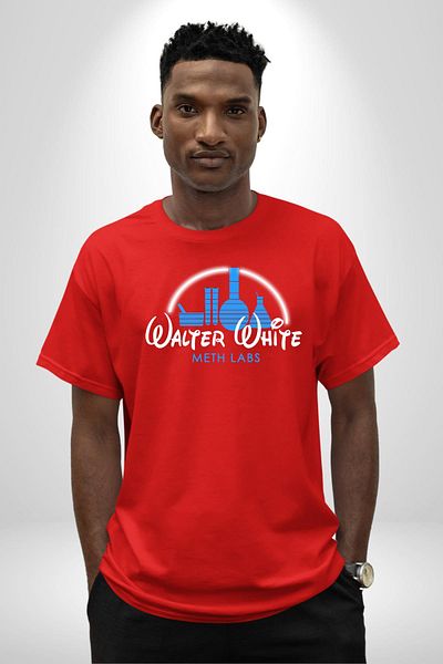 Angemiel Walter White Chemistry Laboratory Design Red Oversize Women's Men's Front Printed T-Shirt