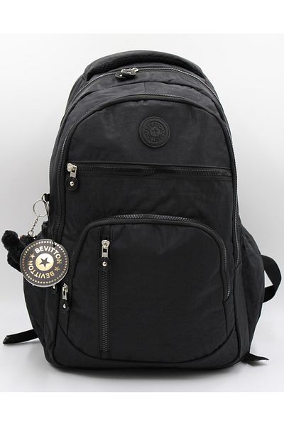 betto's Bts-1700 Water Resistant School Backpack Unisex Daily School Bag Black Krnk
