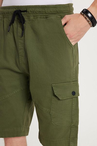 Tudors Men's Relax Fit Relaxed Fit 100% Cotton Cargo Pocket Khaki Capri Shorts
