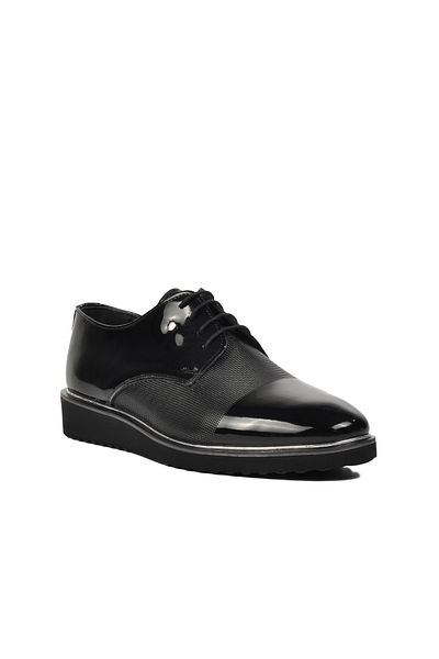 AYK'S Black Patent Leather Men's Casual Shoes