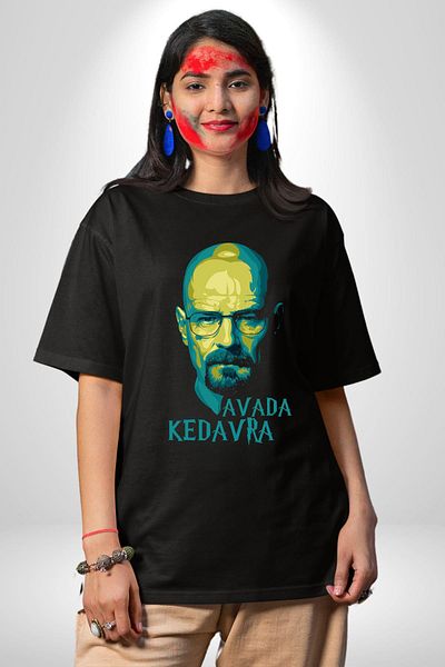 Angemiel Chemical Magic Breaking Bad Avada Kedavra Black Oversize Women's Men's Front Printed T-Shirt
