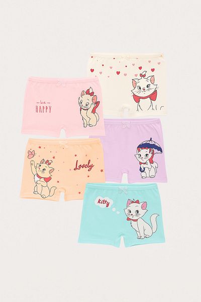 Katia&Bony Girl's Cat Printed 5-Piece Boxers