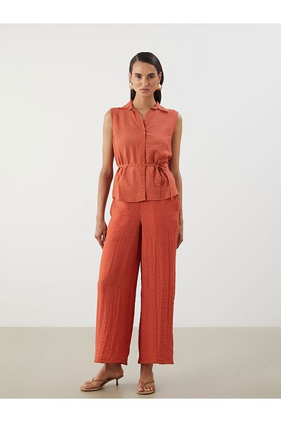 LC Waikiki Orange Belted Women's Shirt