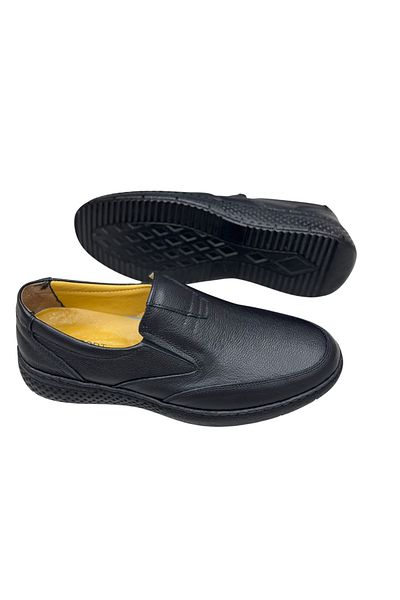 erenimstore Inner Outer Genuine Leather Orthopedic Men's Shoes Without Laces