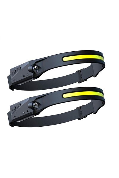FISHINGBOX MAKE FISHING BETTER 2 x Headlamp with Internal Battery for Fishing, Camping and Hiking, 1200mAh - Fishingbox
