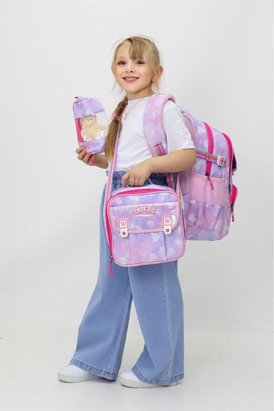 Weynes Pink Girl's Digital Printing 3-Piece Set Primary School Bag Wsb5038