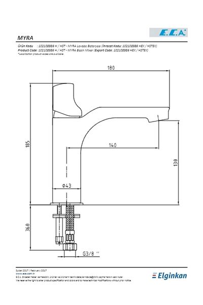 Eca Myra Basin Faucet