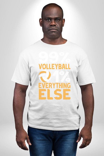 Angemiel Volleyball Love - 99% Volleyball, 1% Everything Written White Oversize Women's Men's Front Printed T-Shirt