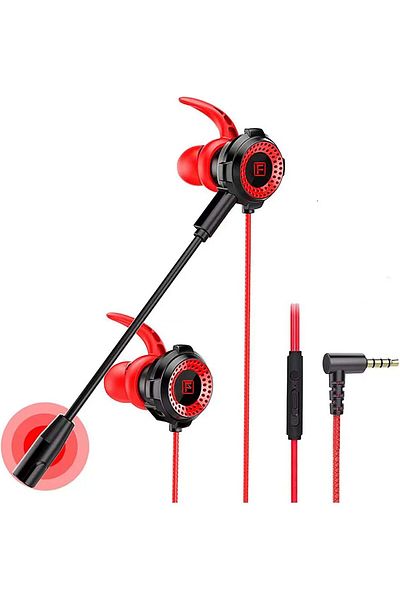 Faster G900 Wired Gaming Earphones - Noise Cancelling, Stereo Bass, Detachable HD Mic, Volume Contro