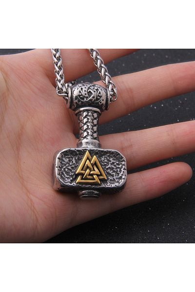 Viking Nordic Mythology Thor's Hammer Anti-Tarnish&Rustproof 316L Steel Necklace