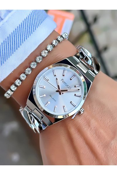 Ferrucci Steel Chain ​​Cord Women's Watch 3 Atm Waterproof 2 Years Mechanism Warranty