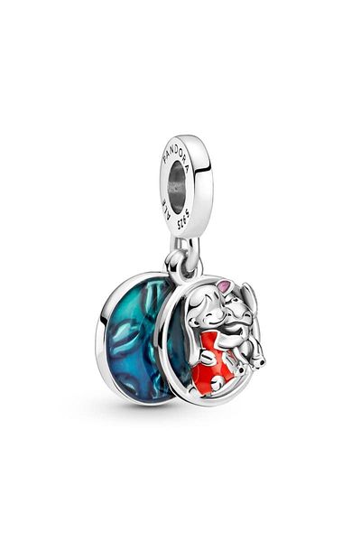 OEM Charm compatible with Pandora bracelet, Disney Lilo & Stitch Family model, made of silver
