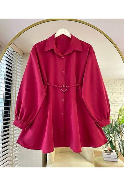 Nergis Neva Butik Heart buckle belted tunic
