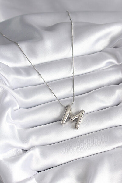 Skygo 316L Steel Silver Color Bubble "M" Letter Model Women's Necklace - TJ-BKO8307