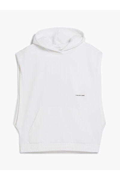 Calvin Klein OVERSIZED SLEEVELESS Erkek Beyaz Hoodie