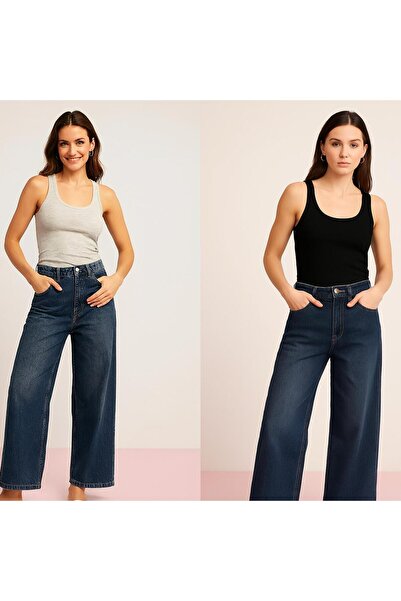 NF Kaşkorse 2 Li Pk. Kadın Fitilli Görünümlü Kalın Askılı Basic Atlet