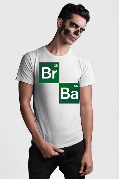 Angemiel تي شيرت مطبوع عليه جدوله الدوري Heisenberg Breaking Bad أبيض كبير الحجم للنساء والرجال