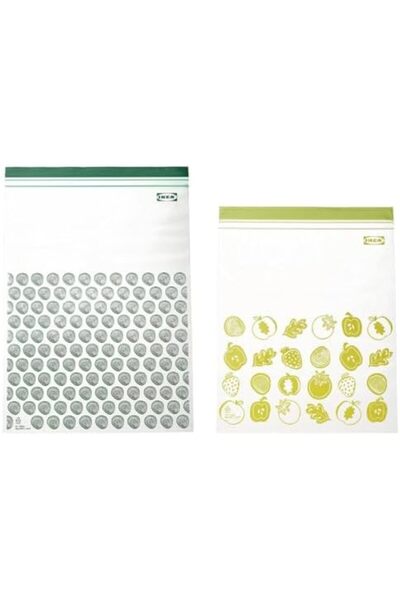 IKEA Istad Resealable Bag Patterned Green 29 cm x 8 cm x 5 cm