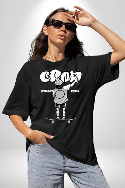 Angemiel Non-Real Magic Solutions Magic and Belief Black Oversize Women Men Front Printed T-Shirt