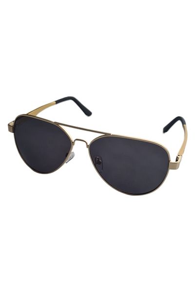 Globalport Retail Men's sunglasses, Aviator, polarized UV400, Gold aluminum frame, Shadow lenses