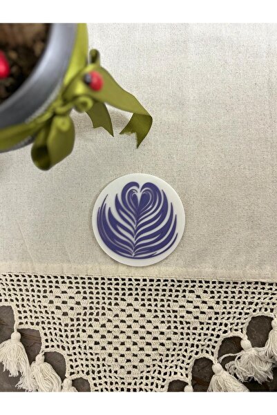 Safemarket قاعدة زجاجية منقوشة باللاتيه