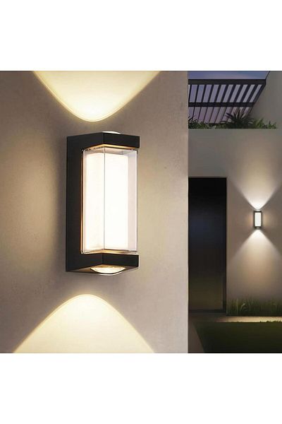 YD Outdoor Wall Light Up and Down IP65 Waterproof Wall Lamp for Patio Villa, Warm White 3000K