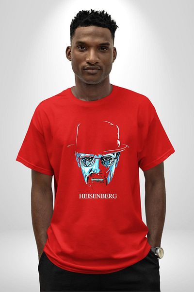 Angemiel Breaking Bad Heisenberg Character Red Oversize Women's Men's Front Printed T-Shirt