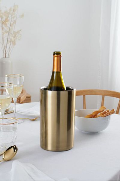 Tchibo Wine Cooler And Utensil Stand 20 H x 11 Dia cm, Light Bronze