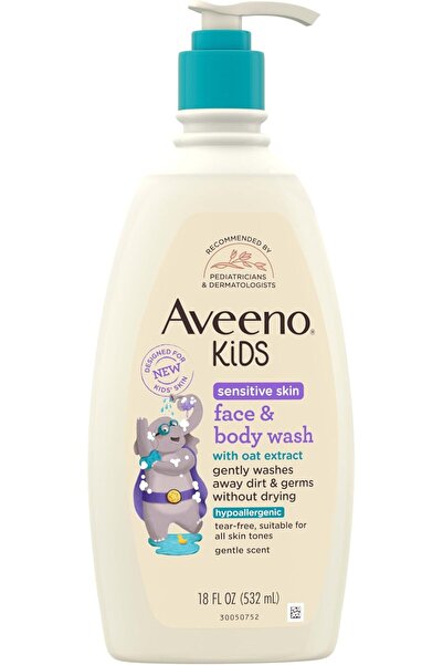 Aveeno Baby غسول للوجه والجسم للأطفال بخلاصة الشوفان للبشرة الحساسة، لا يسبب ...