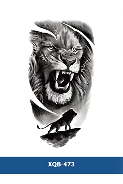 Attach XQB-473 ORTA BOY KÜKREYEN ASLAN DESEN GEÇİCİ DÖVME-TATTO