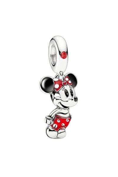 OEM Charm compatible with Pandora bracelet, Mickey & Minnie model, made of silver