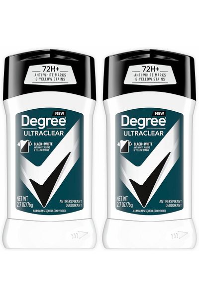Degree Men UltraClear Antiperspirant Deodorant Black + White 2.7 oz, 2 Count