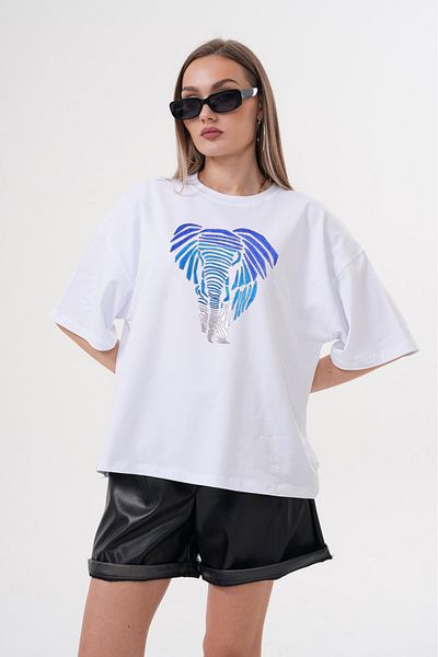 JANSO GROUP -Women's Cotton Printed 01027 Short Sleeve Tshirt Oversize Large Size