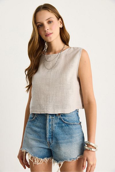 Bianco Lucci Women's Sleeveless Linen Blouse 3419-1 60282023