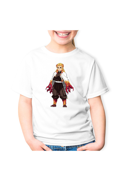 OEM Παιδικό μπλουζάκι Demon Slayer Kyojuro Samurai