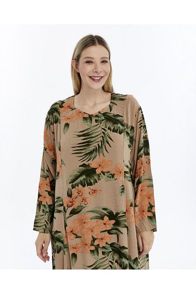 Nehir tekstil Καλοκαιρινό φόρεμα μαμάς Battal Plus Size