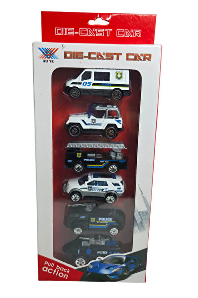 RAF Store Die-Cast Metal Çek Bırak 6'lı Polis Araçları Seti